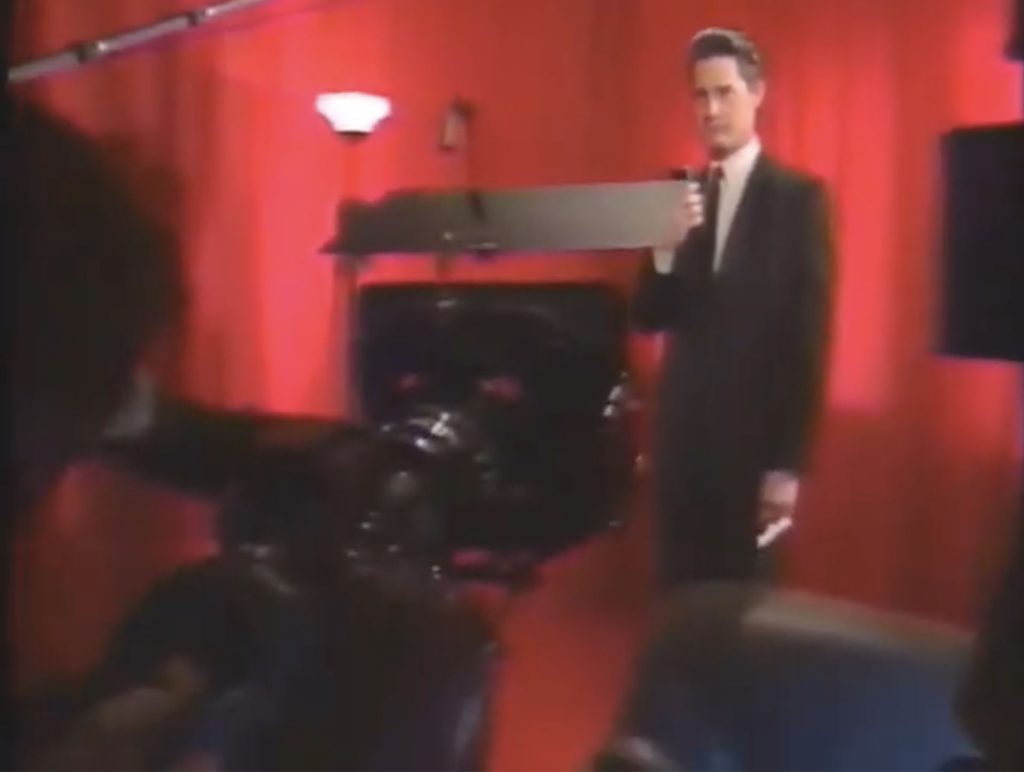 Dale Cooper in the Red Room speaking to a Tape Recorder