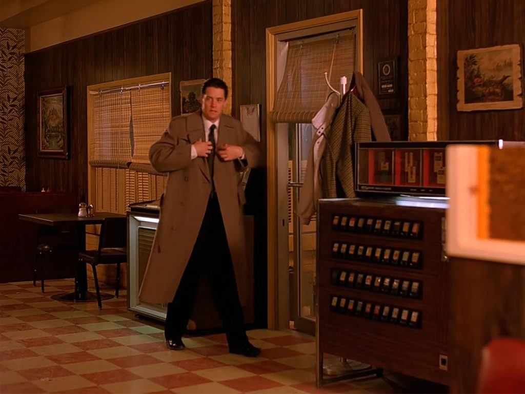 Dale Cooper at the Door of the Double R Diner