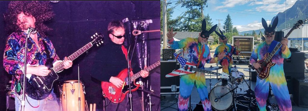 Musicians playing in a band