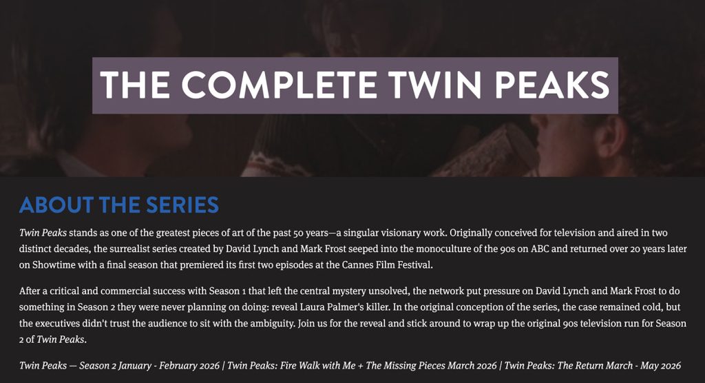 Film Scene The Complete Twin Peaks