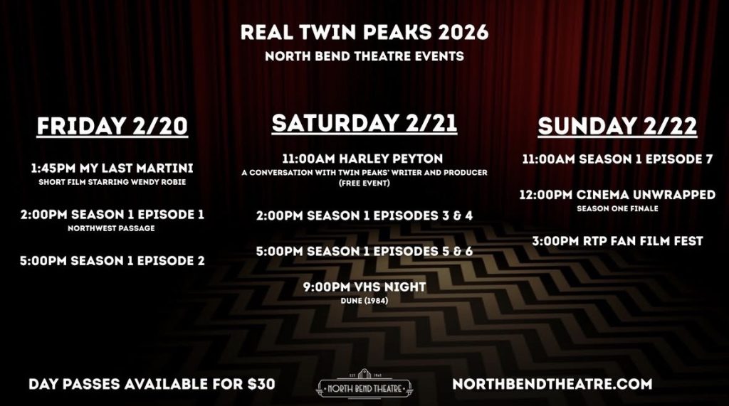 North Bend Theatre film schedule