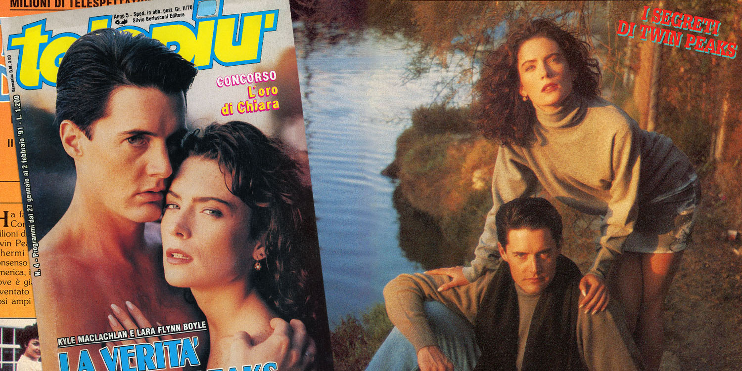 Cover of Telepiù magazine with Kyle MacLachlan and Lara Flynn Boyle