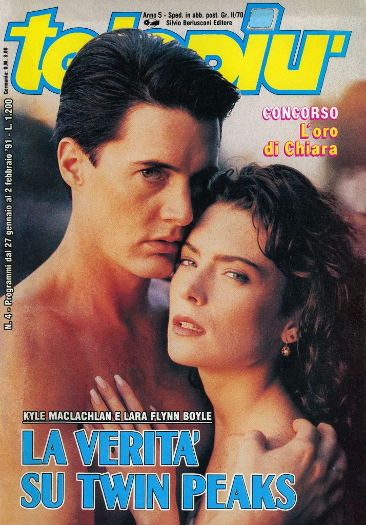 Cover of Telepiù magazine with Kyle MacLachlan and Lara Flynn Boyle