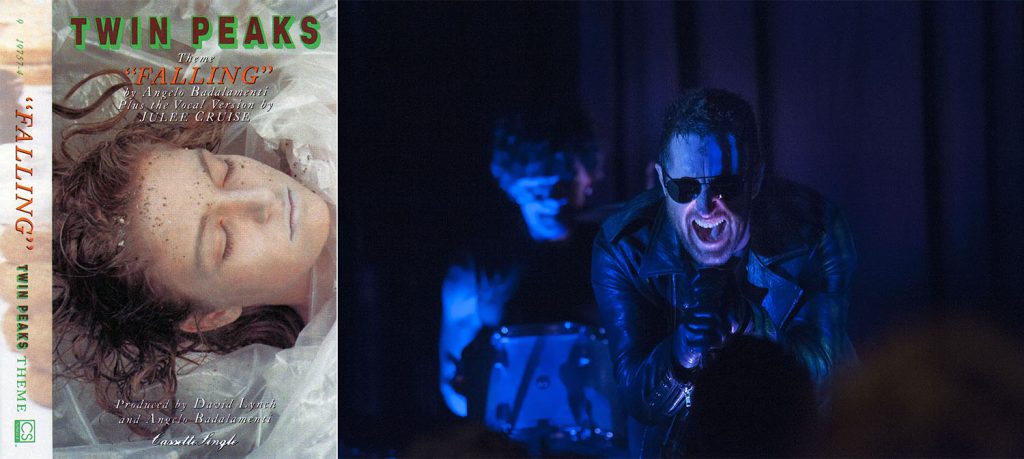 "Falling" cassette single cover and Nine Inch Nails playing at The Roadhouse