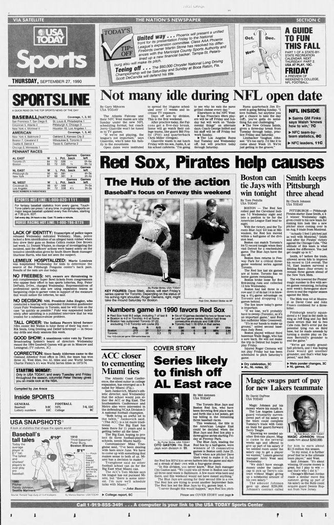 Sports Section for USA Today