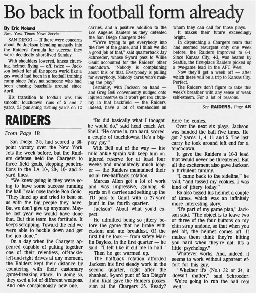 Newspaper article about football