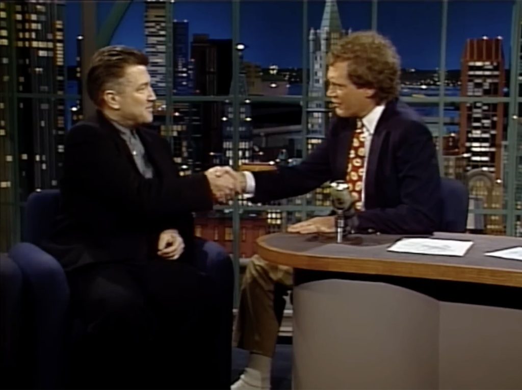 Lynch and Letterman shaking hands