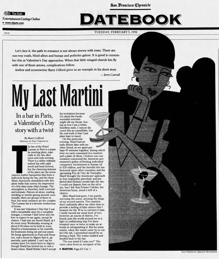 My Last Martini story by Barry Gifford