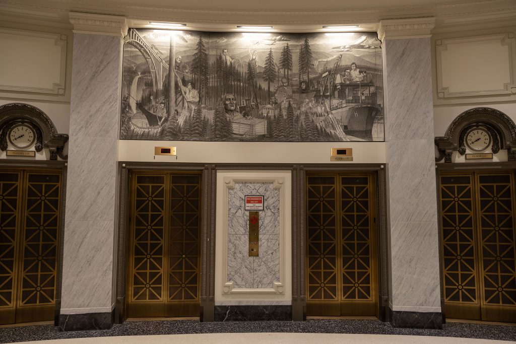 Elevators and Mural