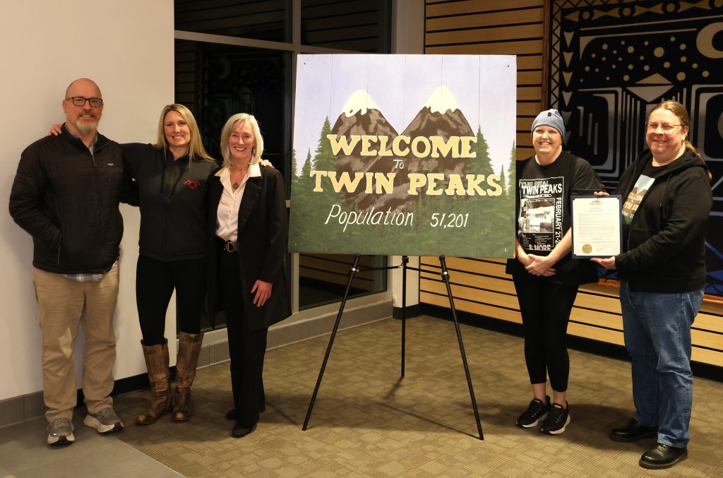 Mayor Mary Miller with Dan, Jessica, Dorie and Karl