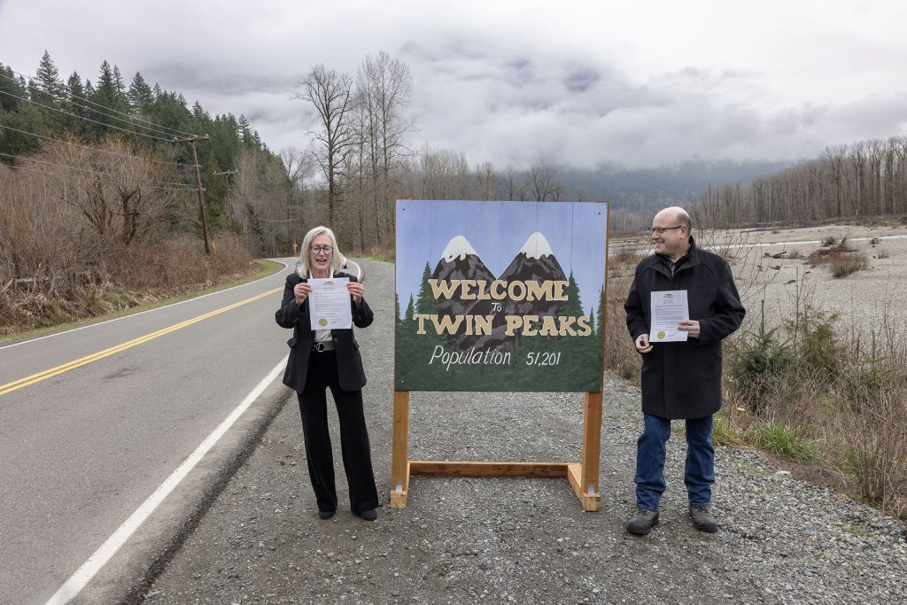 North Bend Mayor Mary Miller and Snoqualmie Mayor Jim Mayhew