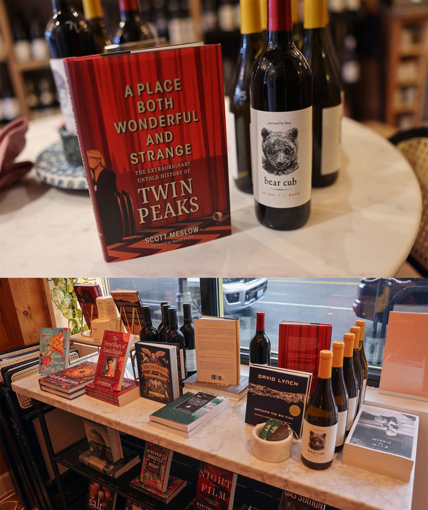 Books and wine bottles