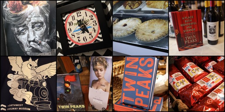 Image collage of merchandise and food