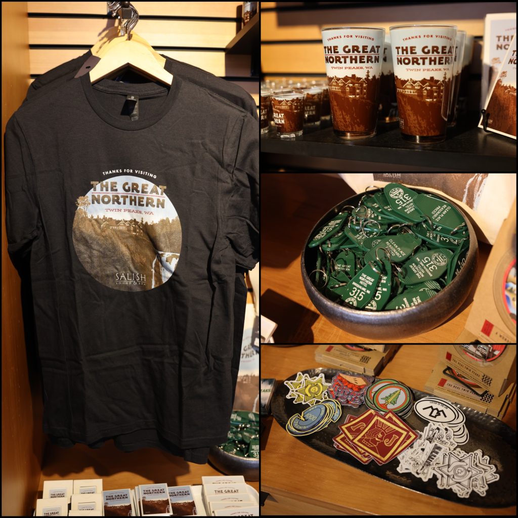 Merchandise display in the welcome center
