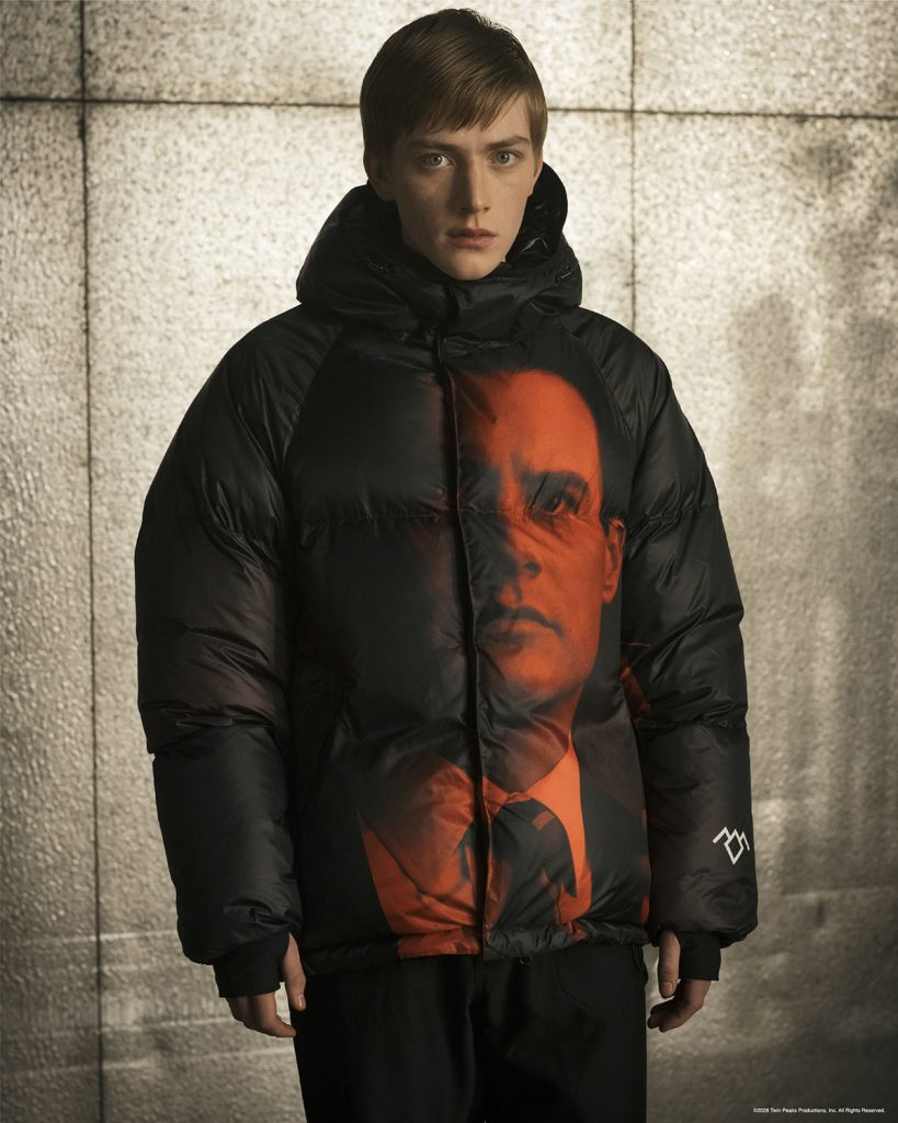 Model wearing Twin Peaks Undercover apparel