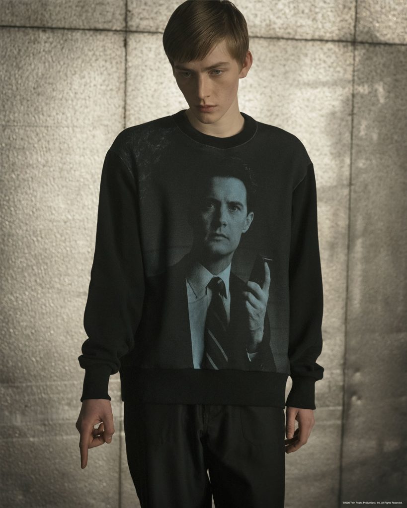 Model wearing Twin Peaks Undercover apparel