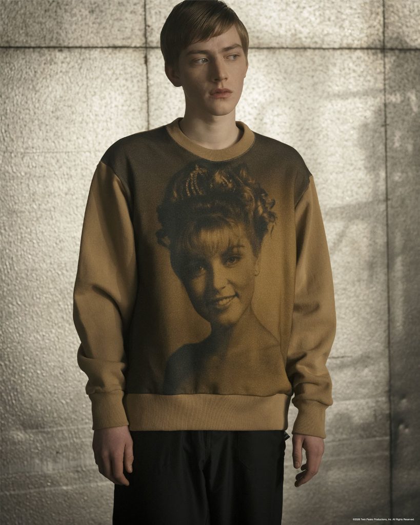 Model wearing Twin Peaks Undercover apparel
