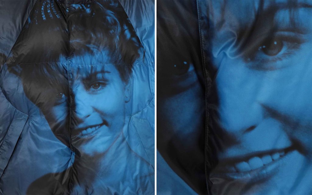 Detail of Laura Palmer-themed jacket by Undercover