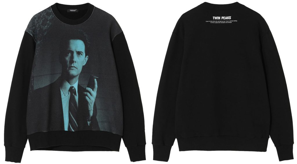 Detail of Agent Cooper-themed pullover by Undercover