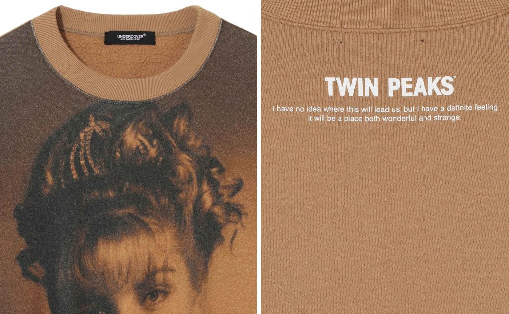 Detail of Laura Palmer-themed pullover by Undercover