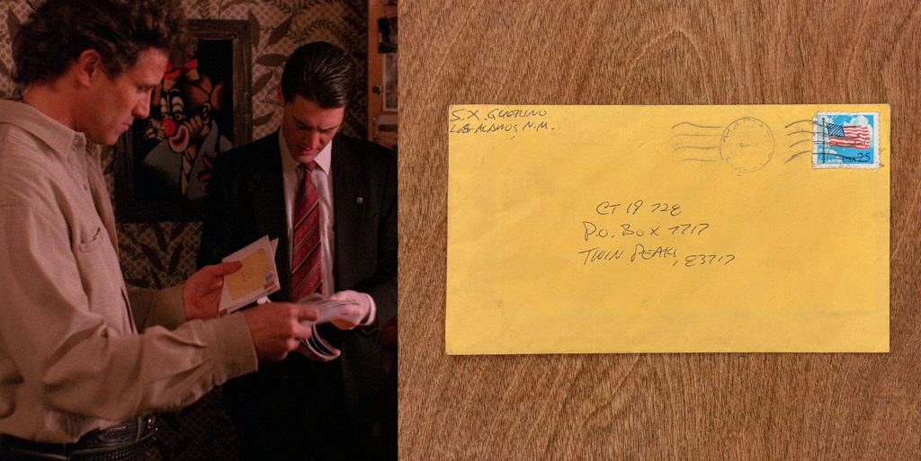 Sheriff Truman and Agent Cooper looking at mail