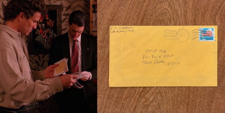 Sheriff Truman and Agent Cooper looking at mail