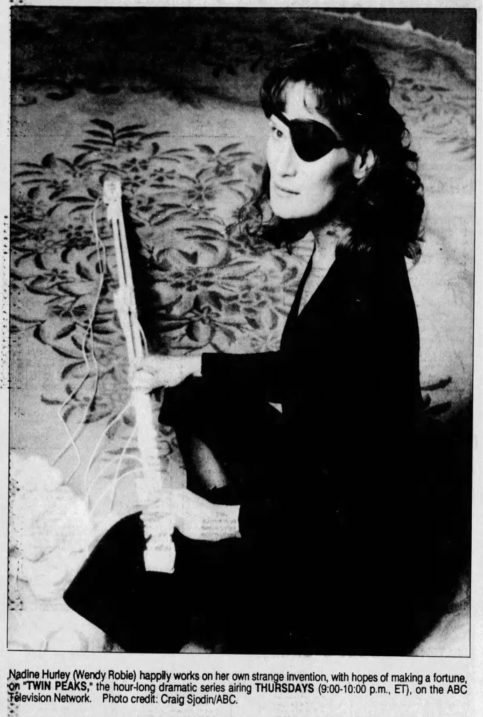 Nadine Hurley (Wendy Robie) with drape runner