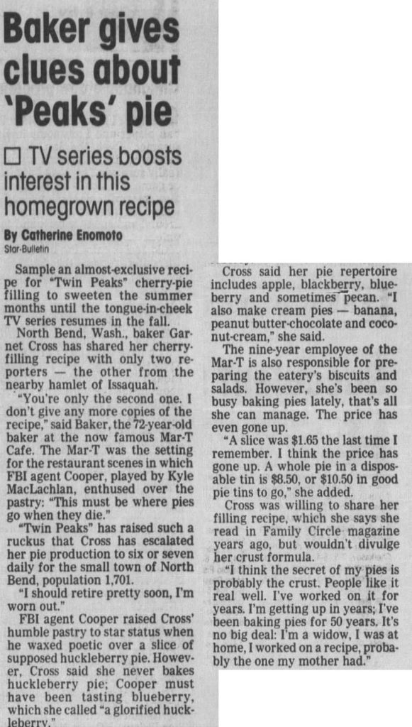 Article about Garnet Cross