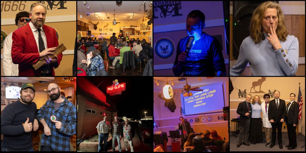 Image collage from the Improv and Karaoke night at Moose Lodge 1666