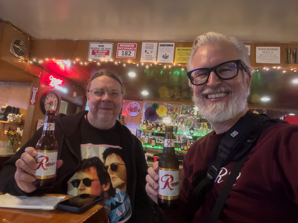 Karl and Steven enjoy beer