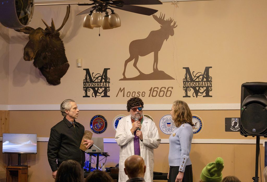 Actors performing improv at the Moose Lodge