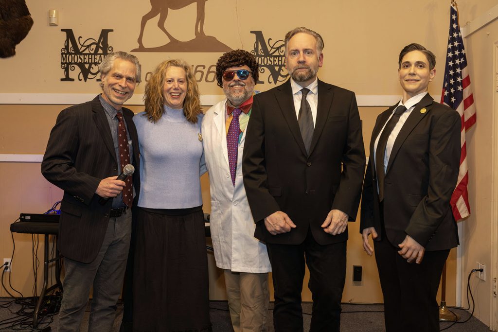 Michael Bils, Lindsay Grimm, Greg Stackhouse, Tony Beeman and Ari Scheller (They/Them). We are with Unexpected Productions