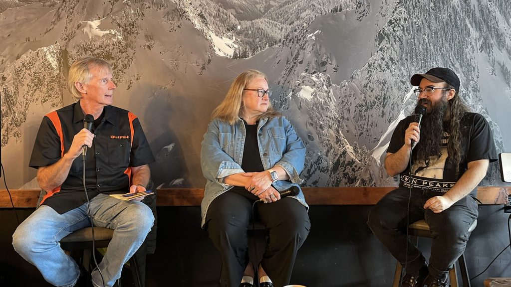 Eugean Thompson, Heidi Walker and Vinnie Guidera speaking at Volition Brewing Co.