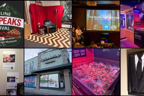 Image collage of photos from the Twin Peaks Festival at the Highline Heritage Museum in Burien, WA