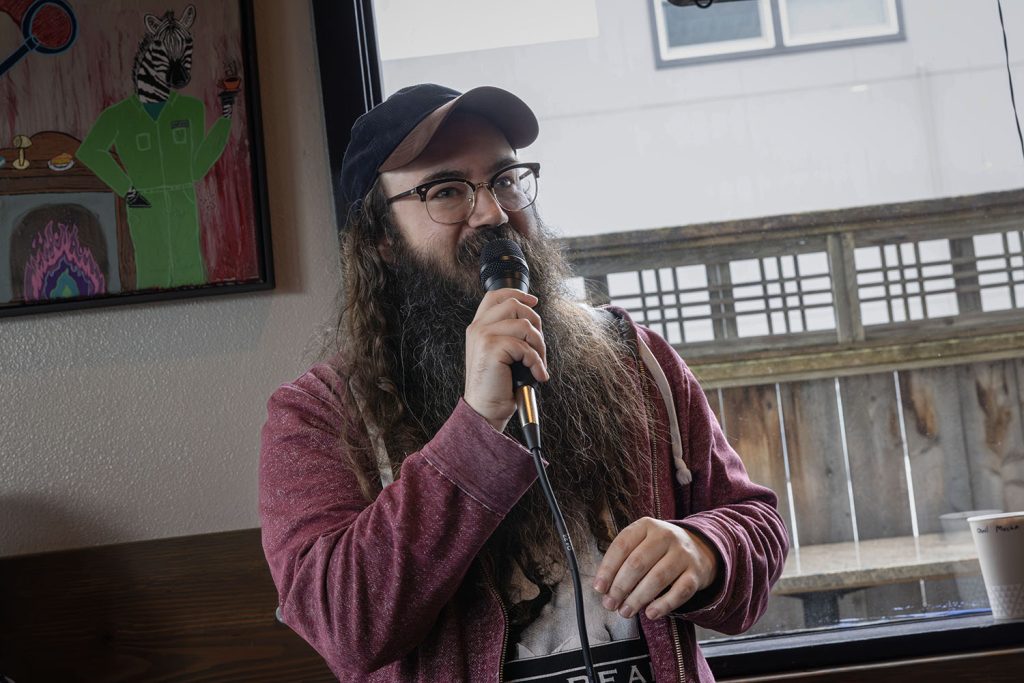 Vinnie Guidera on microphone