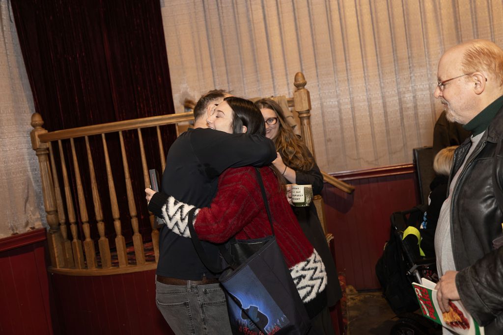 Harley Peyton receiving a mug