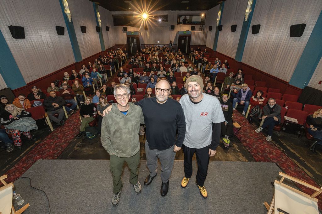Group photo inside North Bend Theatre