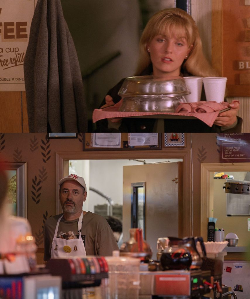 Laura Palmer preparing Meals on Wheels and Scott Ryan at Twede's Cafe