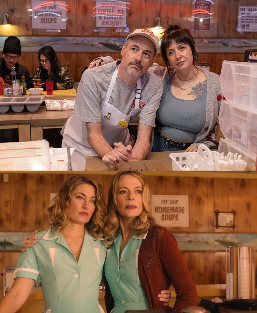 Top: Scott and Rachel at Twede's Cafe | Bottom: Shelly and Norma at the Double R Diner in Part 5