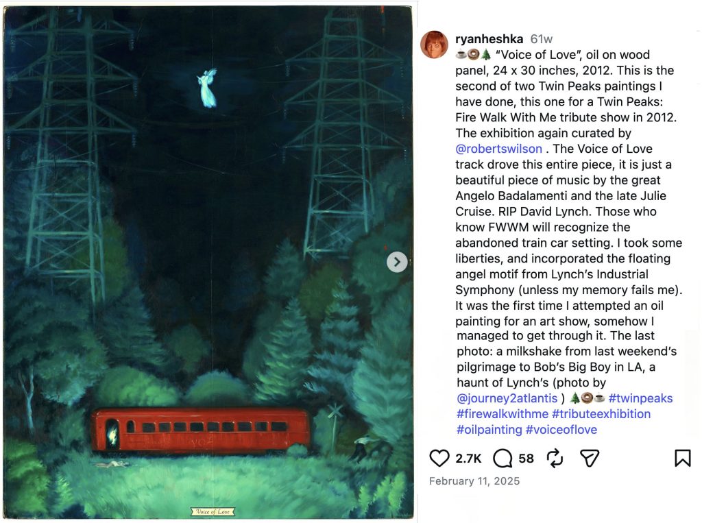 Instagram post about The Voice of Love artwork