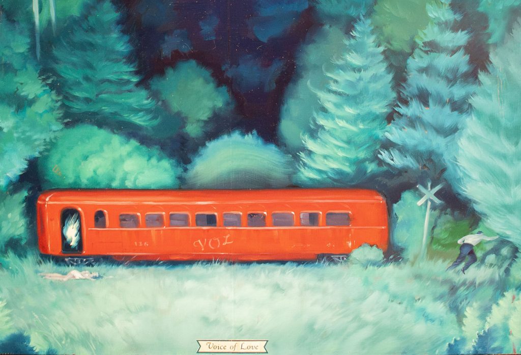 Train car detail from The Voice of Love artwork