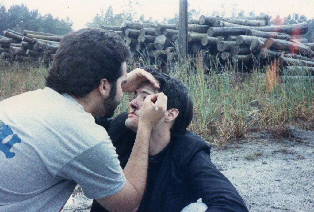 Jeff Goodwin and Kyle MacLachlan on set of Blue Velvet