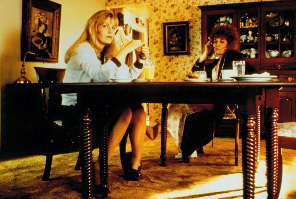 Laura and Sarah Palmer seated at the dining room table