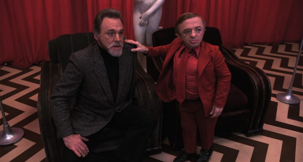 Mike and the Little Man From Another Place in the Red Room