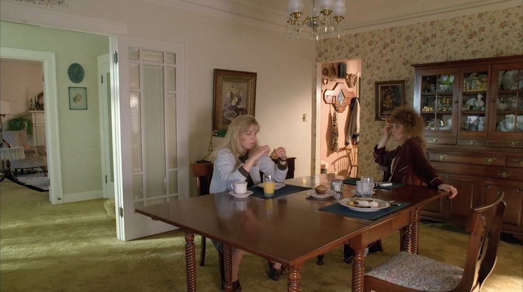 Laura and Sarah Palmer seated at the dining room table