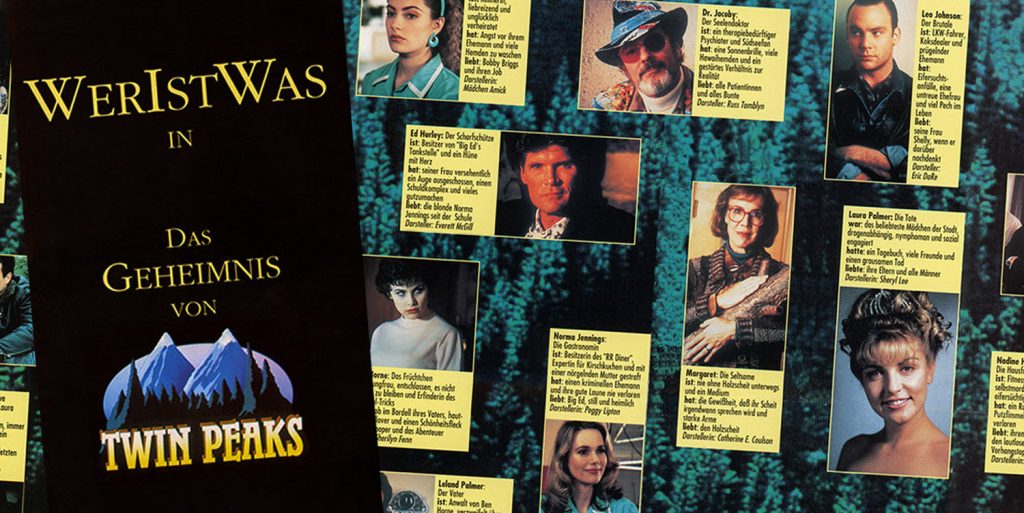 Cover of RTL Plus brochure with character profiles inside