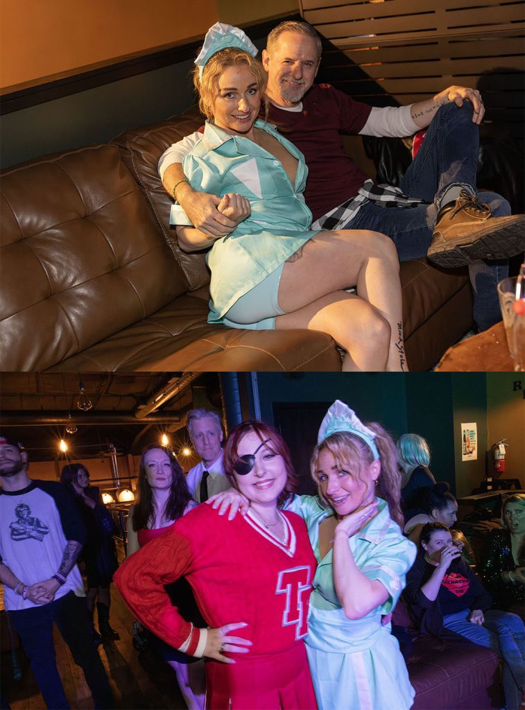 People dressed as Twin Peaks characters