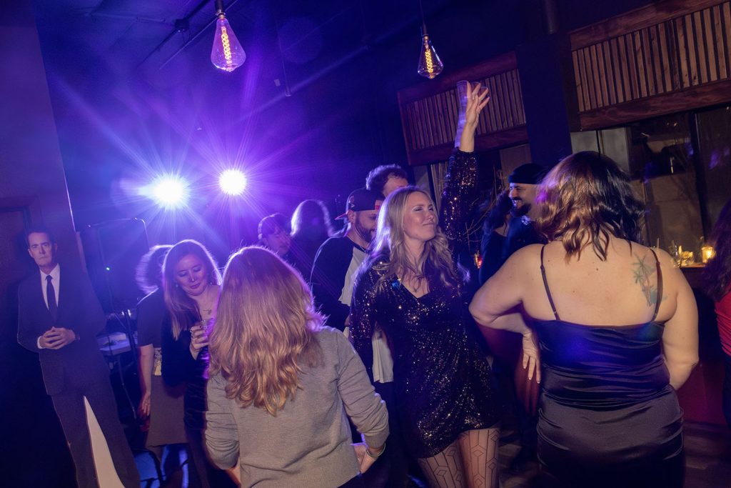 A dance floor with people