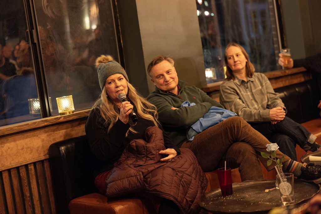 Final contestants answering trivia questions