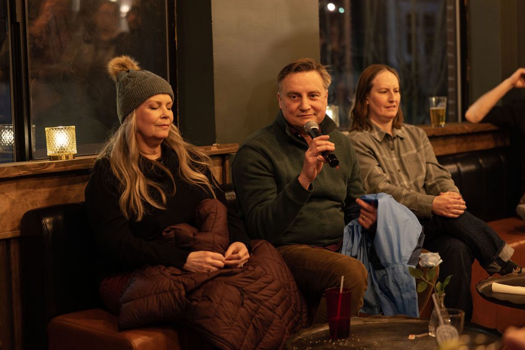 Final contestants answering trivia questions